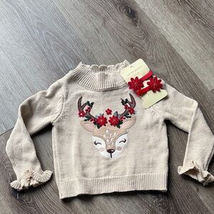 Cynthia Rowley Beige Sweater with Deer Design 18M